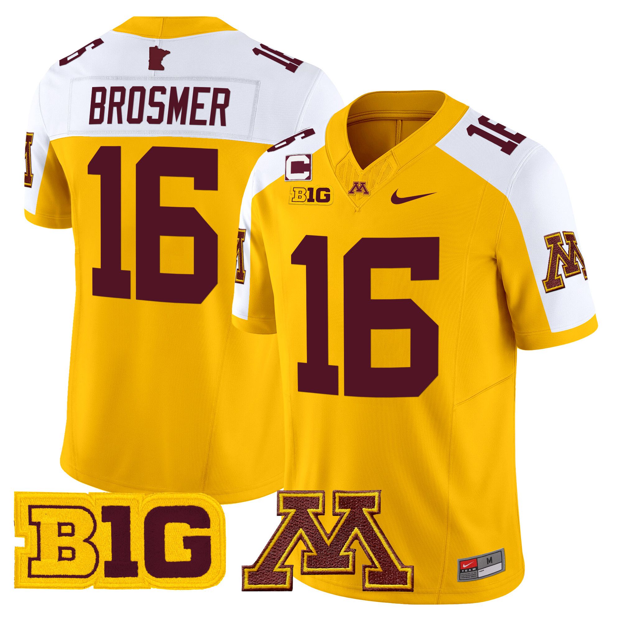 Men Minnesota Golden Gophers #16 Brosmer Yellow Nike 2024 Vapor Limited NCAA Jersey